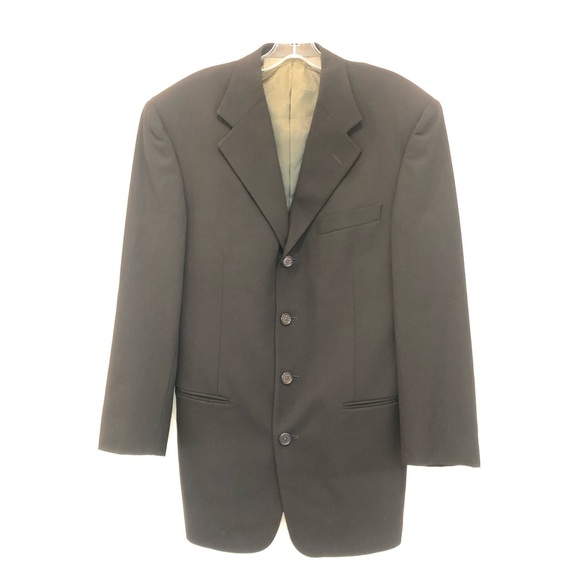 Givenchy Monsieur Four Button Pure Wool Black Sports Coat/Blazer Men’s 38R